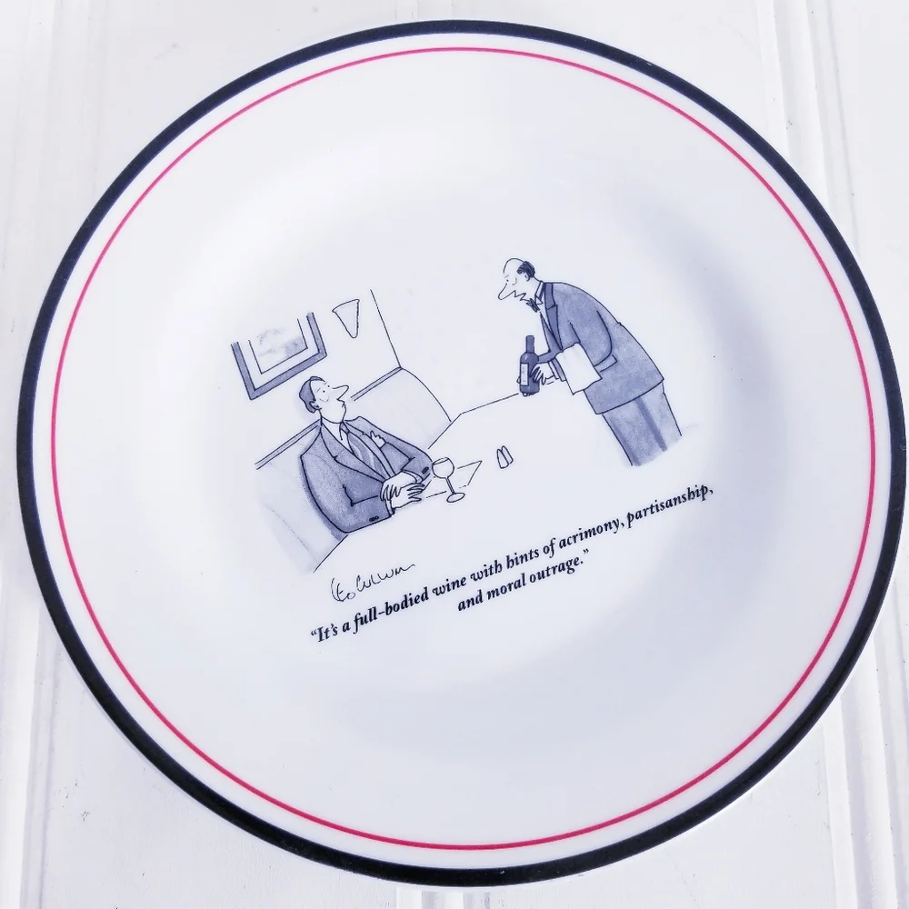 Restoration Hardware New Yorker Plate White Waiter Leo Cullum The Cartoon Bank